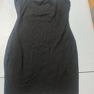 Black Ribbed Bodycon Dress